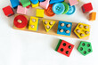 © prakasitlalao - Children toy wood block colorful for development baby skill