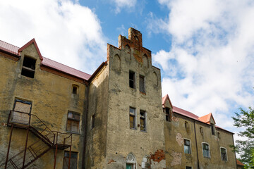 The old abandoned prussian castle of Waldau in Kaliningrad, Russia