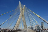 Fototapeta Mosty linowy / wiszący - Sao Paulo/Brazil: cable-stayed bridge, cityscape. 'ponte estaiada'