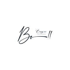 BO initials signature logo. Handwriting logo vector templates. Hand drawn Calligraphy lettering Vector illustration.