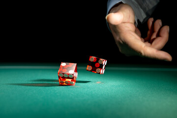 Man gambling at the craps table