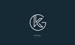 Alphabet letter icon logo GK or KG