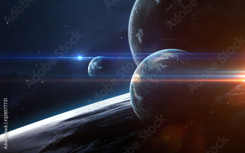 Cuadros en Lienzo Universe scene with planets
