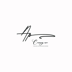 AP initials signature logo. Handwriting logo vector templates. Hand drawn Calligraphy lettering Vector illustration.