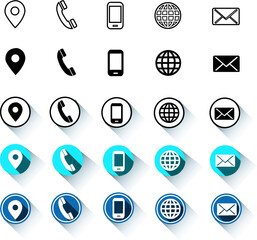 5 different style contact information , all are 25 icons.