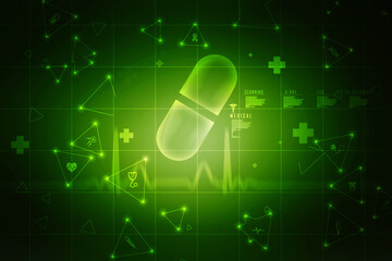 Wall Mural - 2d rendering healthcare medical tablets
