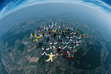 Skydivers In Formation