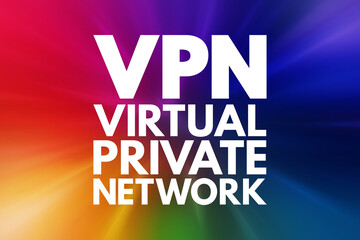 Aufkleber - vpn - virtual private network acronym, technology concept background