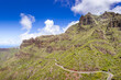 Green Highland and mountain road, Tenerife, Canary islands, Spain