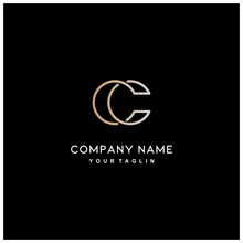 Logo C Monogram Modern Letter, CC Elegant Business Card Emblem, Overlapping Lines Symbol