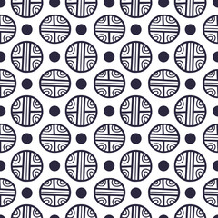 Canvas Print - Seamless pattern with circles ornament. Background for fabric or wallpaper. Repeating pattern in decorative style with cute dots