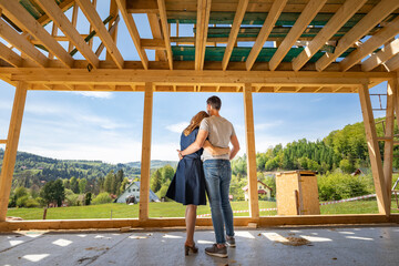 couple make their dreams of building their own home come true visiting house under construction