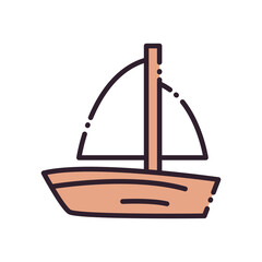 Poster - Isolated sailboat fill and line style icon vector design