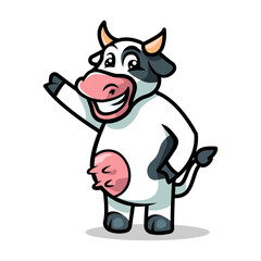 Wall Mural - Cow mascot illustration vector design