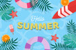 © Godohembon - Flat style hello summer background