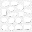 © cammep - White Speech Bubbles Collection In Transparent Background With Gradient Mesh, Vector Illustration