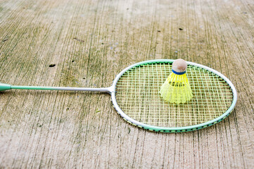 
Badminton racket and shuttlecock, badminton equipment