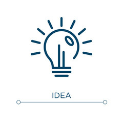 Poster - Idea icon. Linear vector illustration. Outline idea icon vector. Thin line symbol for use on web and mobile apps, logo, print media.