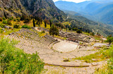Fototapeta  - It's Amphitheater in Delphi, an archaeological site in Greece, at the Mount Parnassus. Delphi is famous by the oracle at the sanctuary dedicated to Apollo. UNESCO World heritage