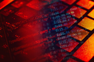 Poster - Program code on a monitor