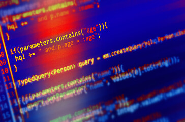 Poster - Program code on a monitor