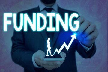 Poster - Handwriting text writing Funding. Conceptual photo act of providing resources to finance a need, program, or project