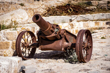 It's Cannon In The Kerak Castle, A Large Crusader Castle In Kerak (Al Karak) In Jordan.