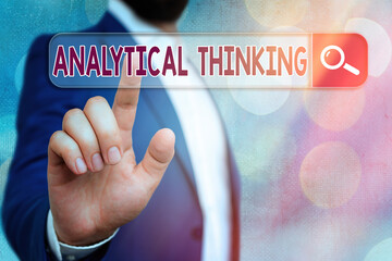 Poster - Handwriting text writing Analytical Thinking. Conceptual photo component of visual pondering to solve problems quickly