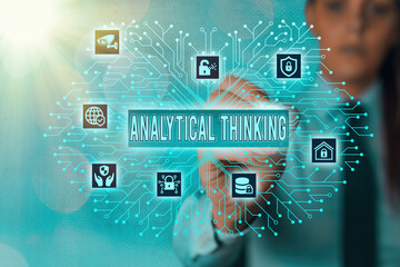 Poster - Word writing text Analytical Thinking. Business photo showcasing component of visual pondering to solve problems quickly
