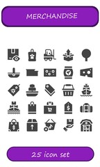 Sticker - merchandise icon set