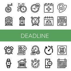 Wall Mural - Set of deadline icons