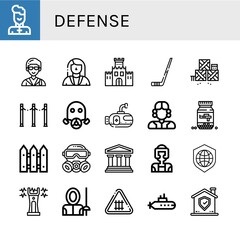 Wall Mural - defense icon set