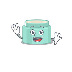 Poster - A charming lipbalm mascot design style smiling and waving hand