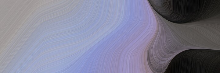 Poster - abstract flowing horizontal banner with dark gray, very dark blue and dim gray colors. fluid curved flowing waves and curves for poster or canvas