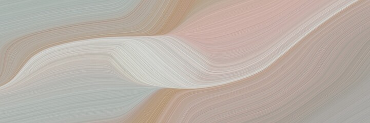 Poster - abstract modern horizontal banner with dark gray, light gray and rosy brown colors. fluid curved flowing waves and curves for poster or canvas