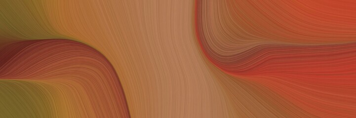 Aufkleber - abstract surreal horizontal header with sienna, saddle brown and peru colors. fluid curved flowing waves and curves for poster or canvas