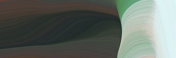 Fototapete - abstract surreal header with dark slate gray, light gray and dark sea green colors. fluid curved flowing waves and curves for poster or canvas