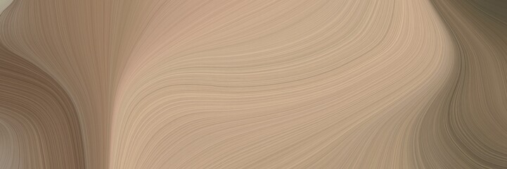 Poster - abstract decorative designed horizontal header with rosy brown and pastel brown colors. fluid curved flowing waves and curves for poster or canvas