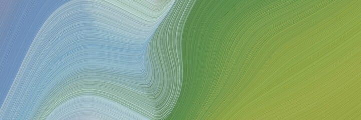 Aufkleber - abstract artistic horizontal header with dark gray, moderate green and dark sea green colors. fluid curved flowing waves and curves for poster or canvas