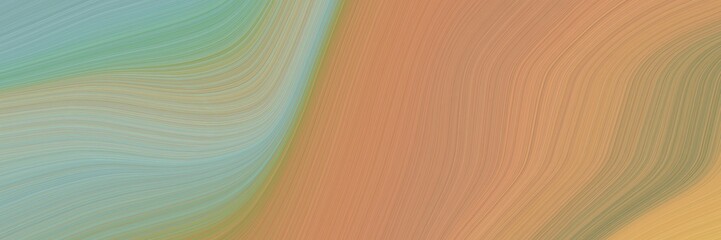 Poster - abstract decorative header with dark khaki, dark gray and dark sea green colors. fluid curved lines with dynamic flowing waves and curves for poster or canvas