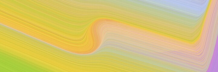 Poster - abstract artistic horizontal header with dark khaki, pastel orange and silver colors. fluid curved lines with dynamic flowing waves and curves for poster or canvas