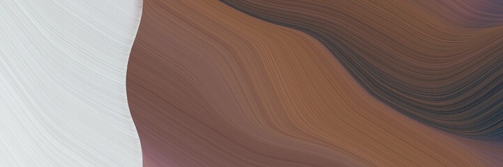 Aufkleber - abstract modern header with pastel brown, light gray and very dark blue colors. fluid curved flowing waves and curves for poster or canvas