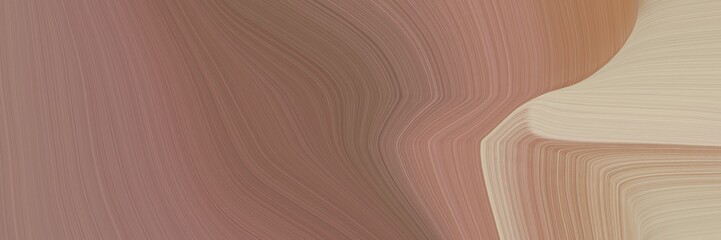 Poster - abstract flowing header design with pastel brown, tan and rosy brown colors. fluid curved flowing waves and curves for poster or canvas
