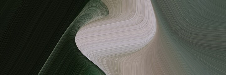 Poster - abstract modern header design with very dark blue, dark gray and very dark green colors. fluid curved lines with dynamic flowing waves and curves for poster or canvas