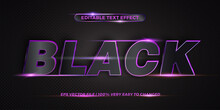 Editable 3d Text Effect Styles Mockup Concept - Dark Blue Words With Gradient Black Color