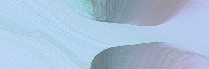 Poster - abstract colorful horizontal banner with light blue, slate gray and light slate gray colors. fluid curved flowing waves and curves for poster or canvas