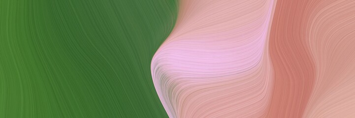 Poster - abstract flowing banner design with rosy brown, dark olive green and thistle colors. fluid curved flowing waves and curves for poster or canvas