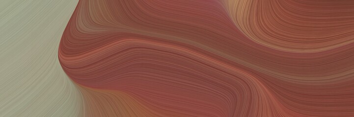 Poster - abstract colorful banner with brown, rosy brown and pastel brown colors. fluid curved lines with dynamic flowing waves and curves for poster or canvas