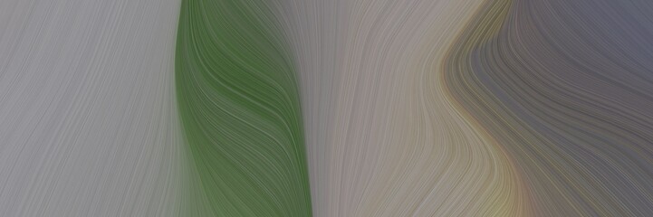 Poster - abstract colorful designed horizontal header with gray gray, dark olive green and dim gray colors. fluid curved lines with dynamic flowing waves and curves for poster or canvas