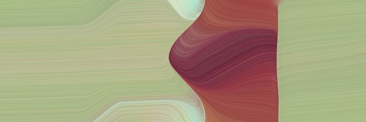 Poster - abstract artistic horizontal header with dark sea green, dark moderate pink and pastel gray colors. fluid curved flowing waves and curves for poster or canvas